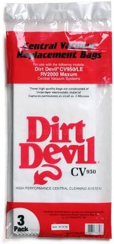 Dirt Devil Central Vacuum Cleaner HP, CV950,CV1500 Vacuum Bags 3 Pk Part # 7767-W, 9597