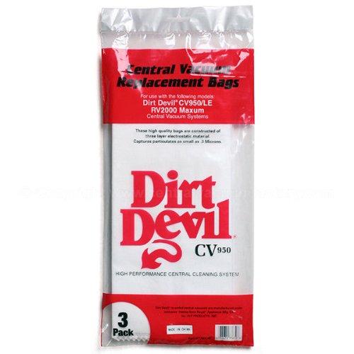 Dirt Devil Central Vacuum Cleaner HP, CV950,CV1500 Vacuum Bags 3 Pk Part # 7767-W, 9597