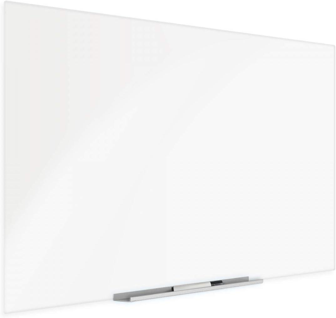 96" x 48" Frameless White Magnetic Glass Dry Erase Board