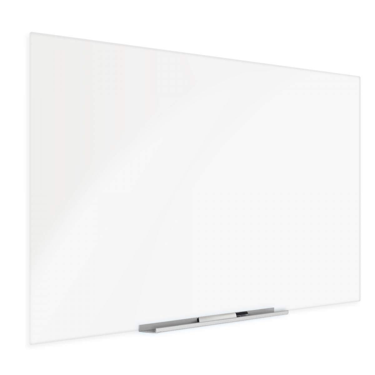 96" x 48" Frameless White Magnetic Glass Dry Erase Board