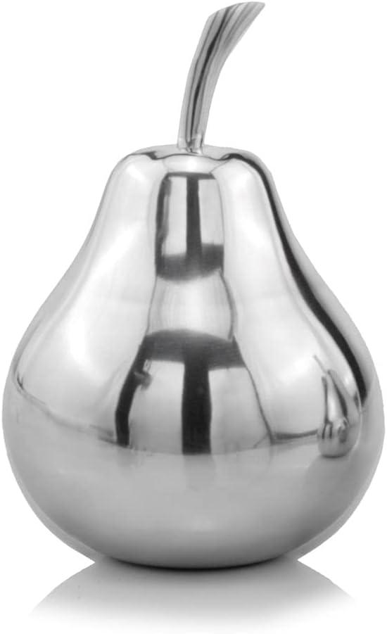 Modern Day Accents Peral Polished Pear, Silver, Fruit, Tabletop, Transitional, Sculpture, Accents, Décor, Desk, Aluminum, 6" L x 6" W x 11" H