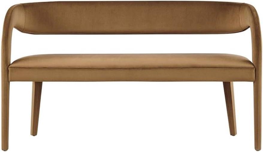 Modway Pinnacle Performance Velvet Accent Bench in Brown