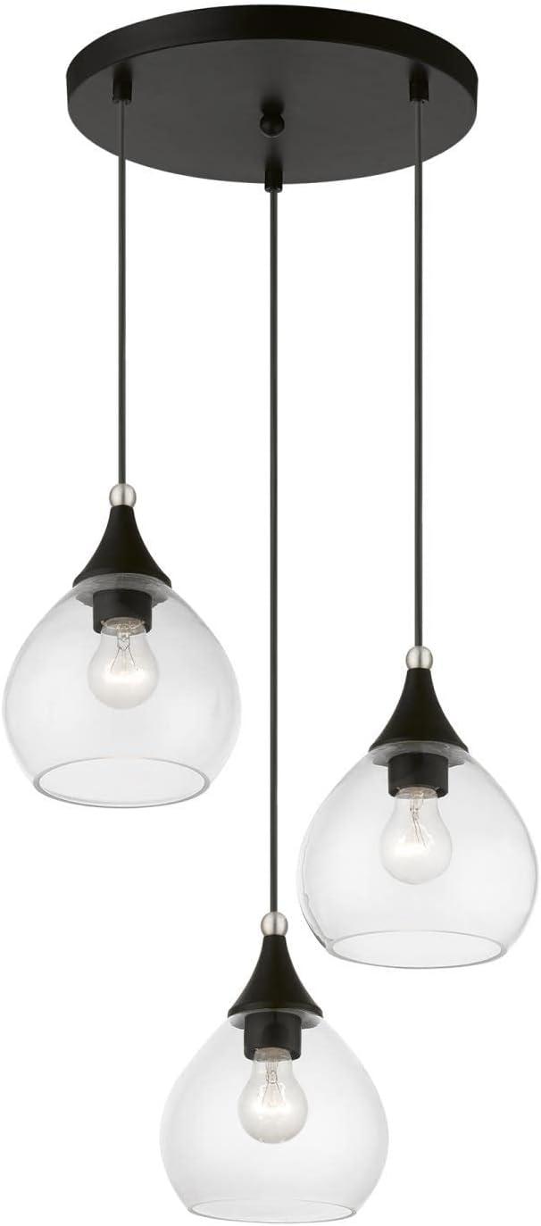 Livex Lighting Catania 3 - Light Pendant in  Black/Brushed Nickel