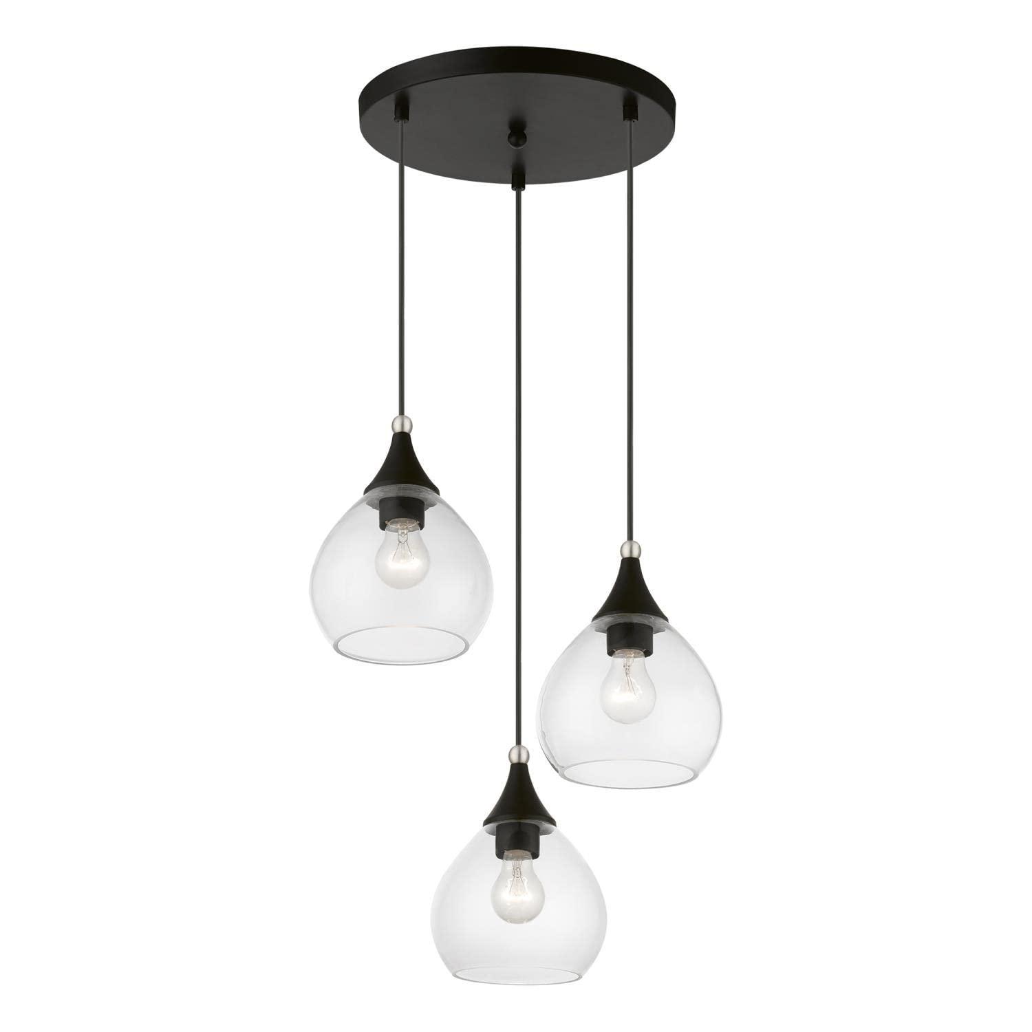 Livex Lighting Catania 3 - Light Pendant in  Black/Brushed Nickel