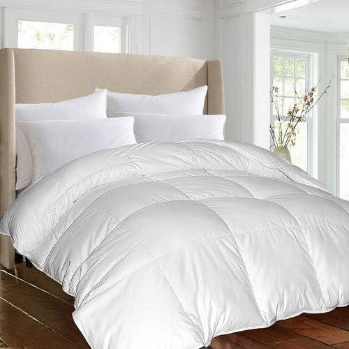 Luxurious Full/Queen White Cotton Down-Alternative Comforter