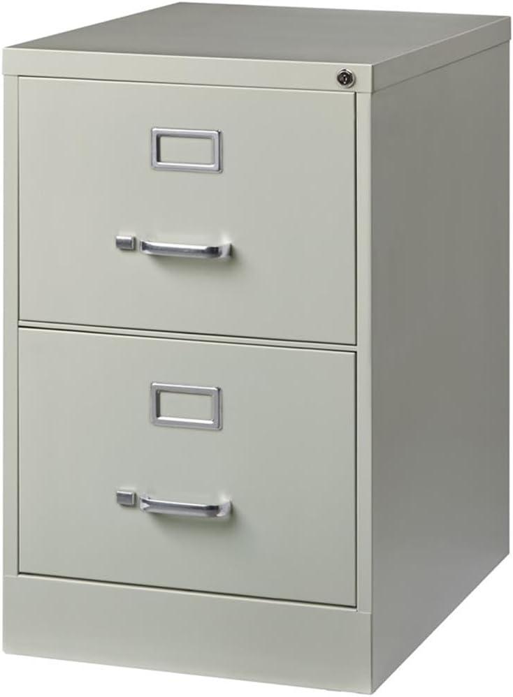 Hirsh 25" Deep 2 Drawer Legal Width Metal Vertical File Cabinet, Commercial Grade, Gray