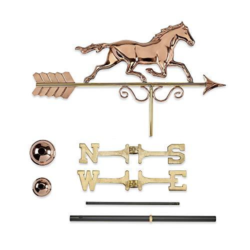 Colonial Homestead Polished Copper Galloping Horse Weathervane - 24"L