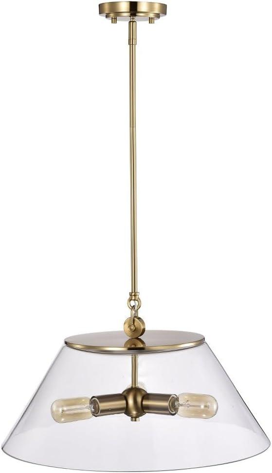 Nuvo Lighting Dover 3 Light Large Pendant White with Vintage Brass