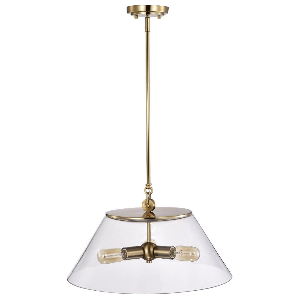 Nuvo Lighting Dover 3 Light Large Pendant White with Vintage Brass