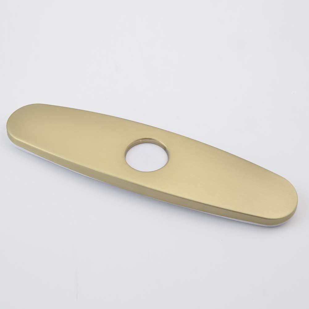 Brushed Gold Stainless Steel 10-Inch Faucet Deck Plate