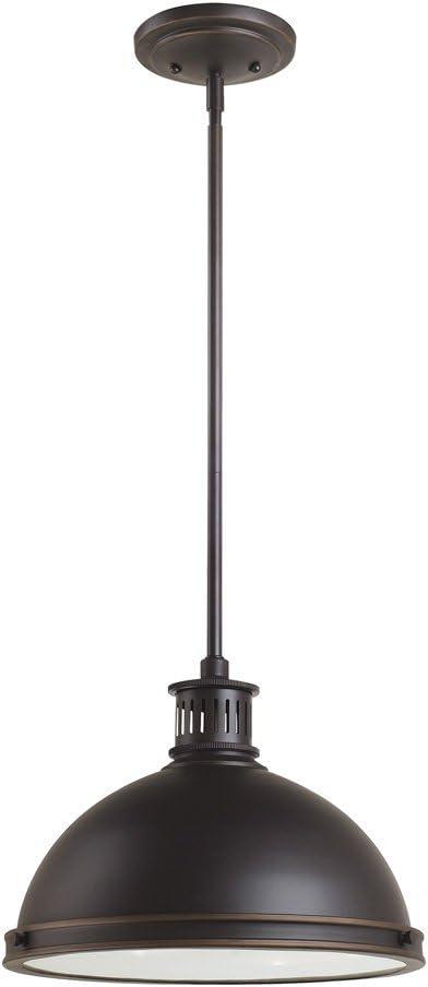 Autumn Bronze Industrial Pendant Light with Clear Glass Shade