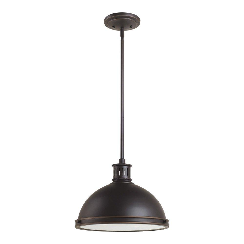Autumn Bronze Industrial Pendant Light with Clear Glass Shade