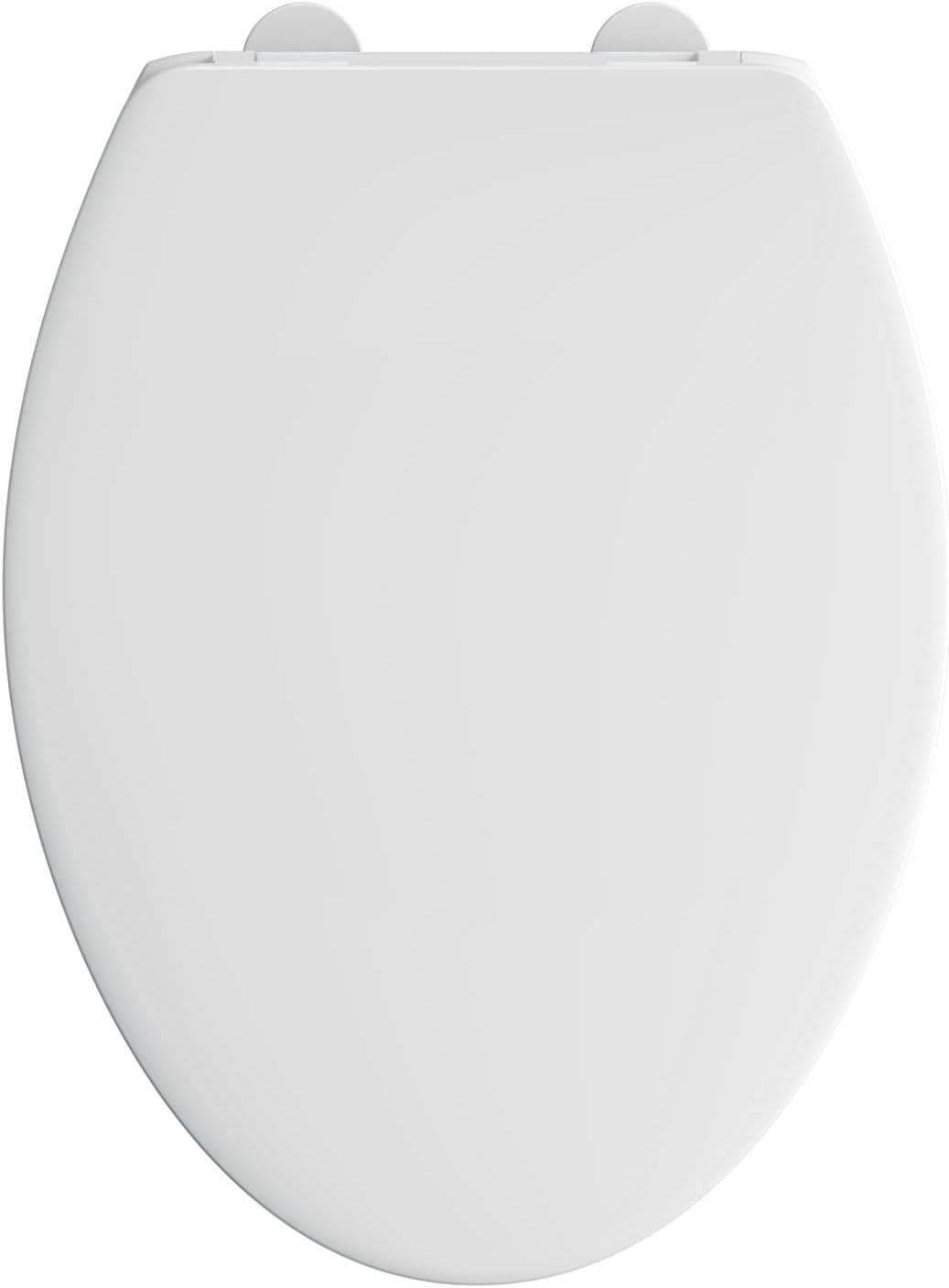 R&T Elongated Toilet Seat Soft Slow Close with Built-in Night Light White Plastic