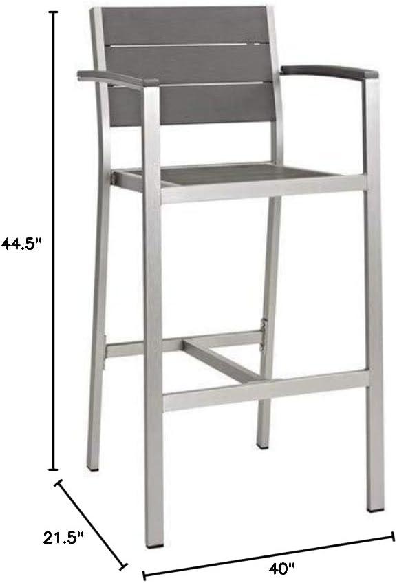 Modway Shore Aluminum Outdoor Bar Stool (Set of 2)