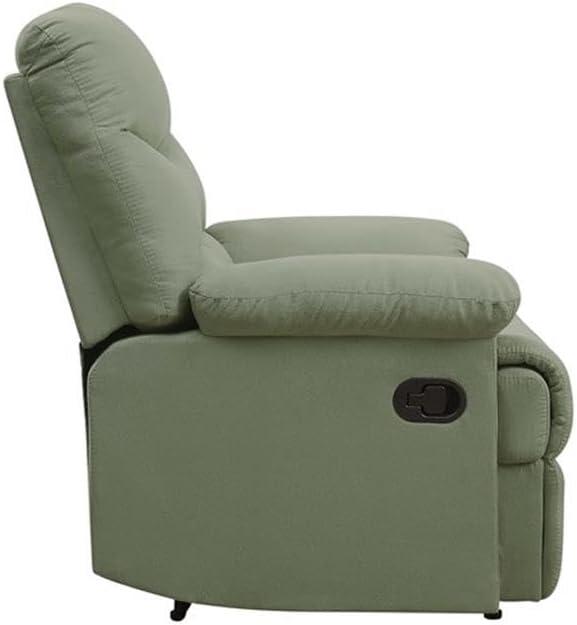 ACME Arcadia Smooth Microfiber Recliner Chair with External Handle, Sage Green