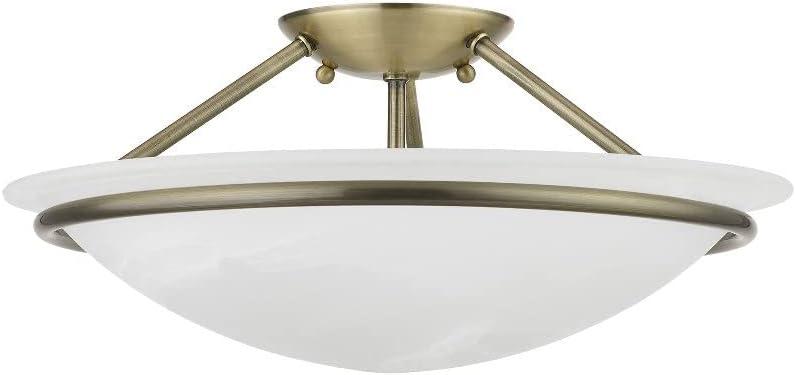 Livex Lighting Newburgh 3 - Light Semi-Flush Mount in Black