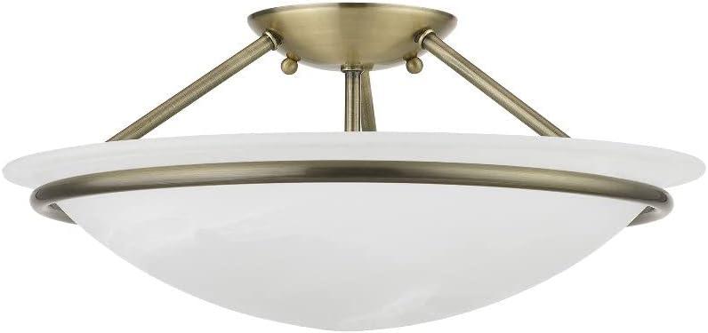 Livex Lighting - Newburgh - 3 Light Semi-Flush Mount In Transitional Style-7