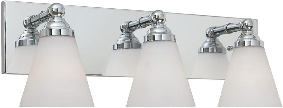 Chrome Contemporary Three Light 300W Bathroom Wall Fixture Hudson Collection