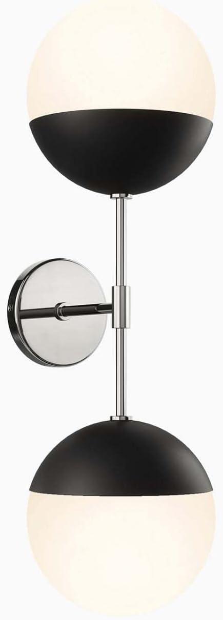 Stellar 23" Nickel and Black 2-Light Wall Sconce