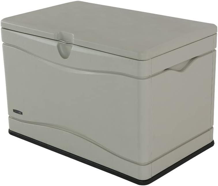 Lifetime 80 Gallons Water Resistant Polyethylene Plastic Lockable Deck Box in Desert Sand