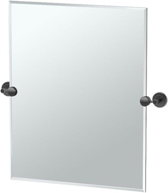Latitude II Wall Mounted Frameless Beveled Rectangle Mirror | Pivoting Bathroom Vanity Wall Mirror