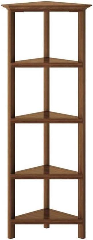 NewRidge 4-Tier Corner Wooden Bookcase Walnut