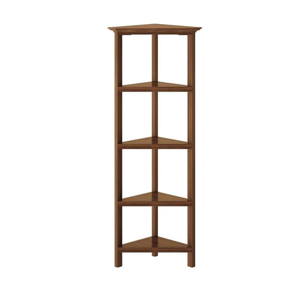 NewRidge 4-Tier Corner Wooden Bookcase Walnut