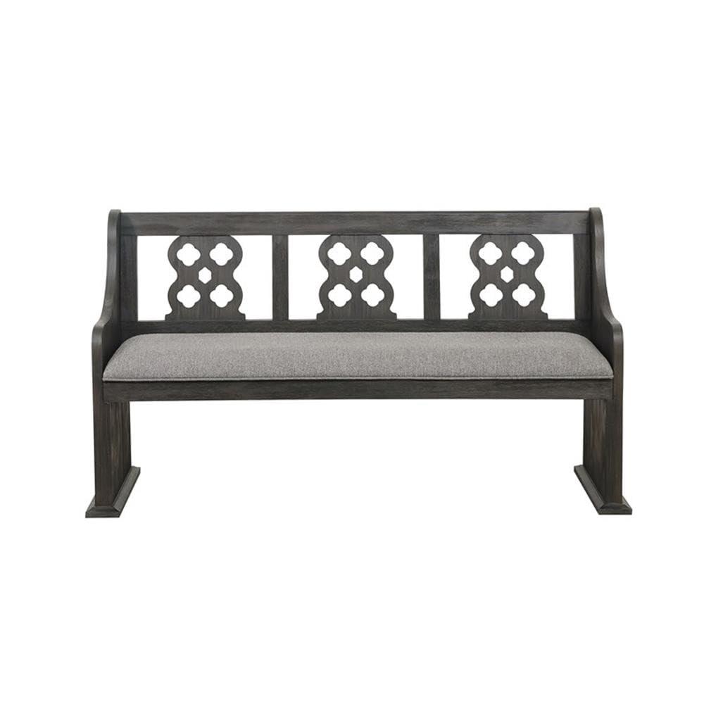 Arasina 62" Gray Distressed Wood Dining Bench