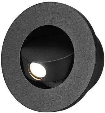 Modern Wall Sconce Light Fixture,Recessed Wall Lamp,Bedside Reading Lamp,Path/Step Light,Gimbal Hidden On/Off Switch,Circle Aluminum,LED 3W Warm White 3000k,Adjustable&Rotatable Black