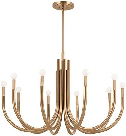 Champagne Bronze 10-Light Modern Candle Chandelier