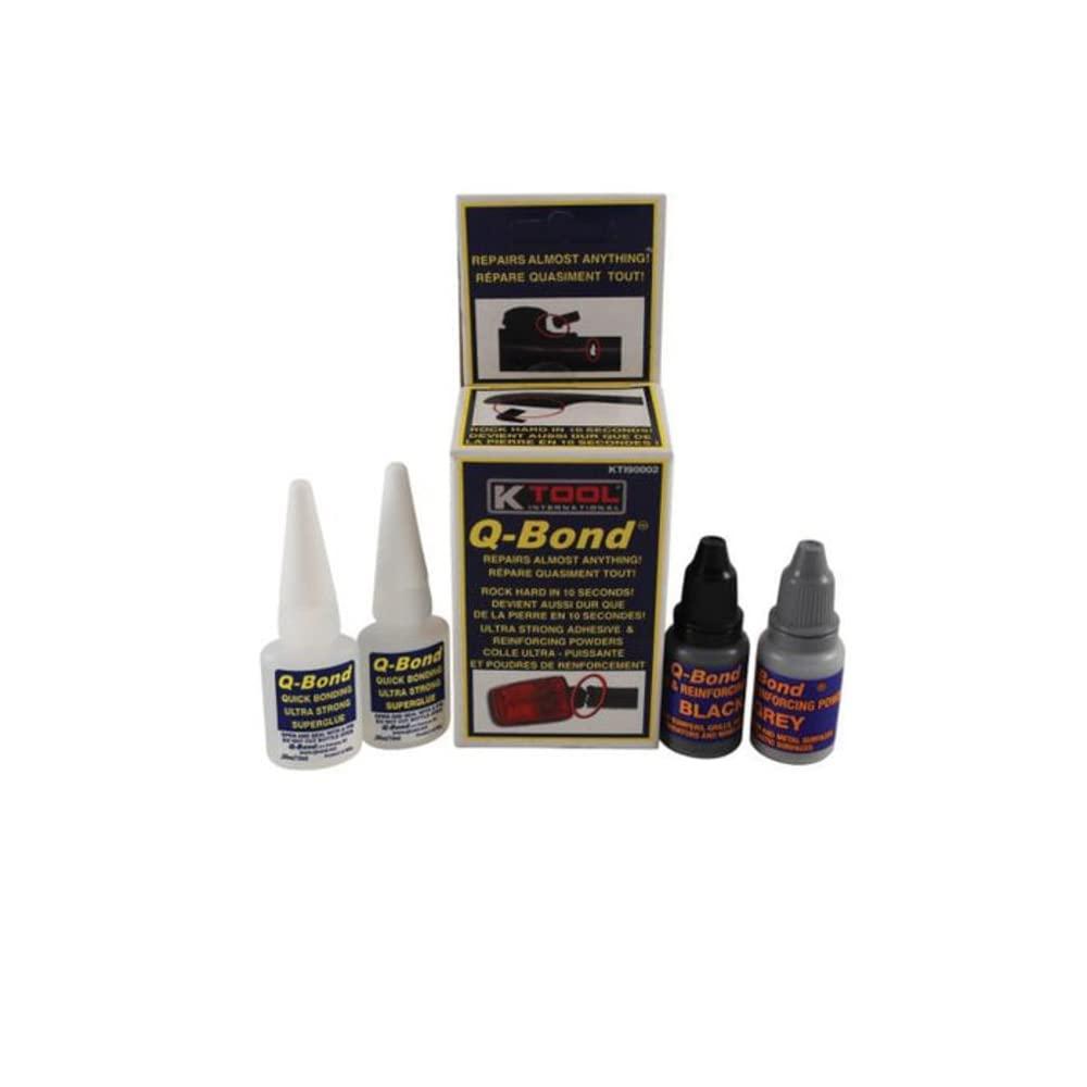 K Tool International Q-BOND KIT Fast Acting Automotive Adhesives, 0.32 oz Bottle