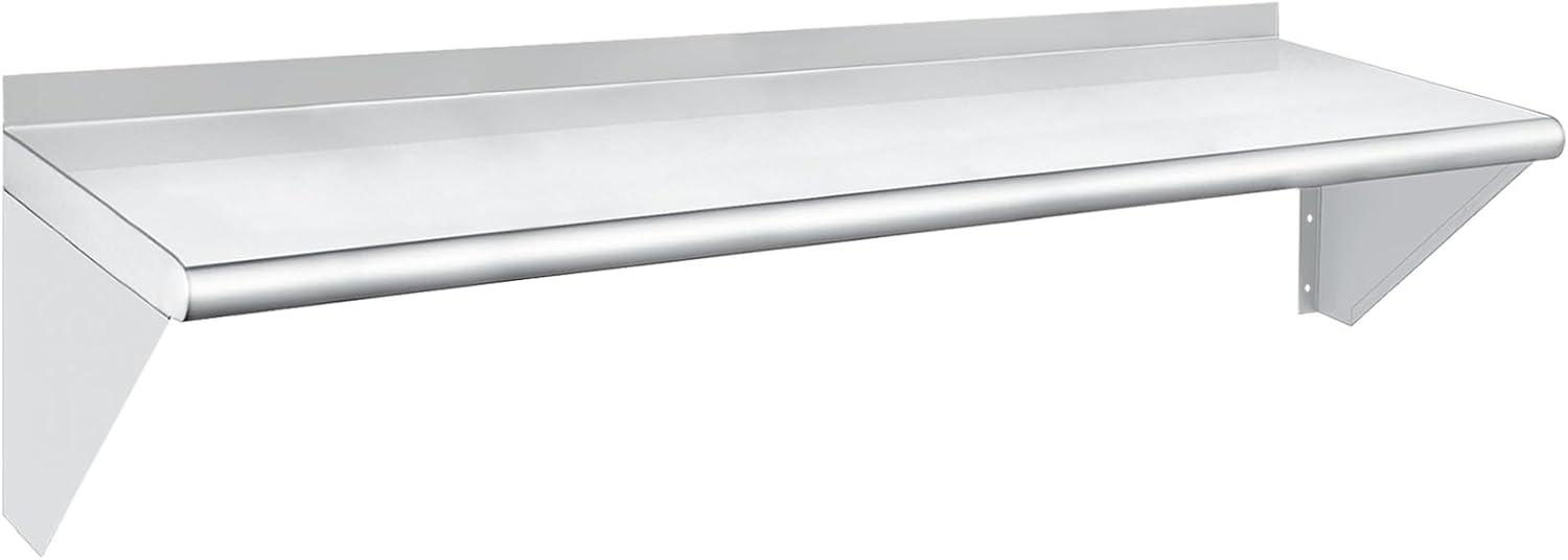 60" Stainless Steel Wall Shelf with Brackets