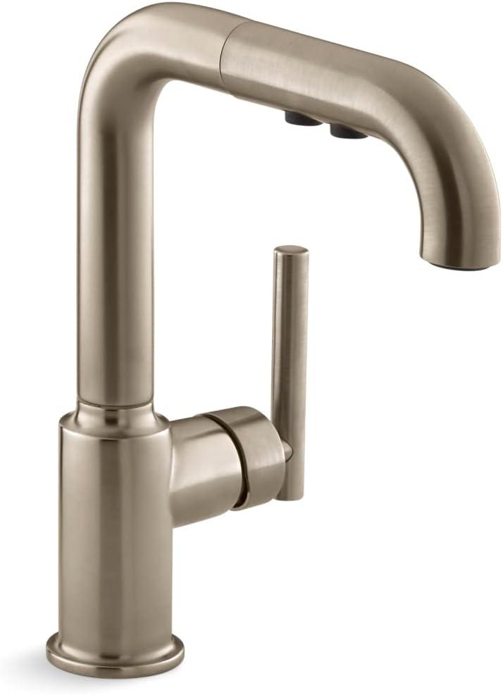 Vibrant Brushed Bronze Pull-Out Kitchen Faucet with Touch Sensor