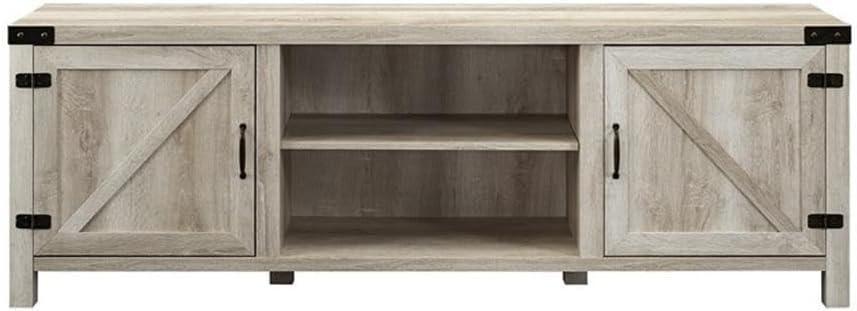 Home Square 4 Piece Set with TV Stand, Coffee Table and 2 End Tables in Oak