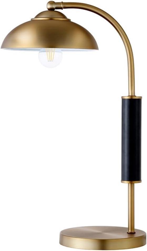 Henn&Hart 9" Brass/Matte Black Metal Table Lamp