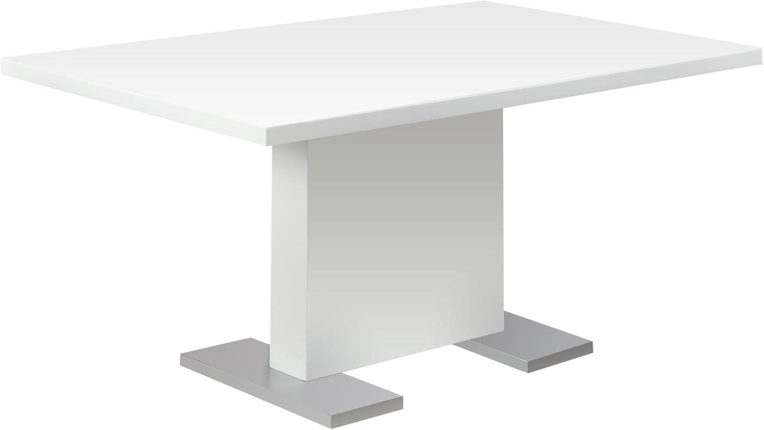 Monarch Specialties Dining Table, 60" Rectangular, Dining Room, Glossy White, 30" H, Indoor