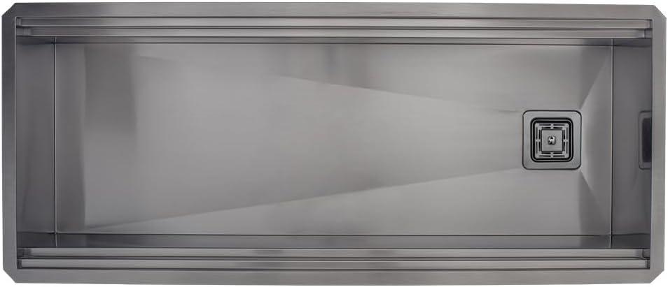 Strictly Sinks 45 Inch Black Workstation Sink - 16 Gauge Stainless Steel Sink, 2-Tier Undermount Kitchen Sink with Accessories