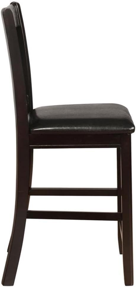 Monarch Specialties Lavon Upholstered Counter Height Stools Black and Espresso (Set of 2)