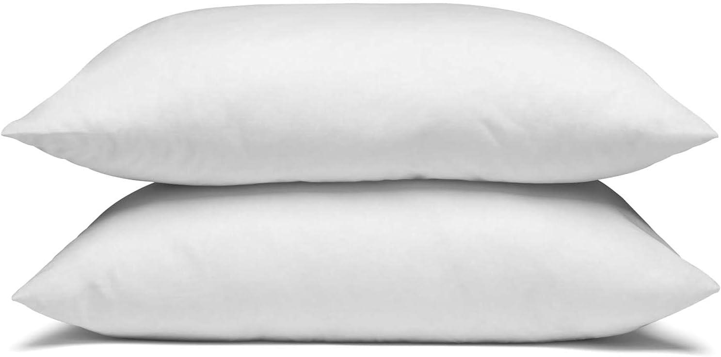 Hypoallergenic White Polyester and Cotton Bed Pillow Set