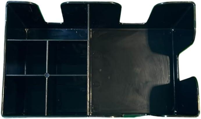 Black Plastic 6-Compartment Bar Caddy Organizer