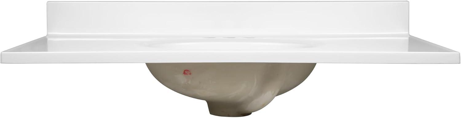 Design House 586206-37-inch Cultured Marble Vanity Top with Backsplash-Improved Package in White