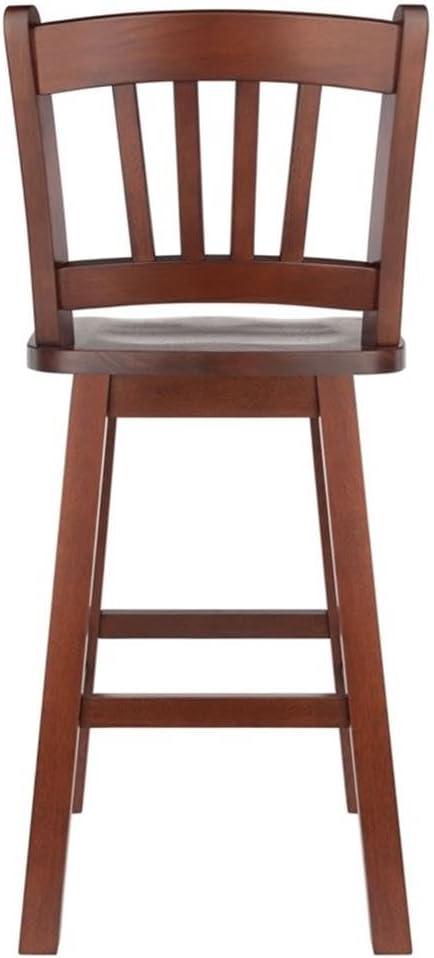 Fina Swivel Seat Counter Height Barstool Walnut - Winsome: Transitional Style, Wood Frame, Fixed 24.57" Seat Height