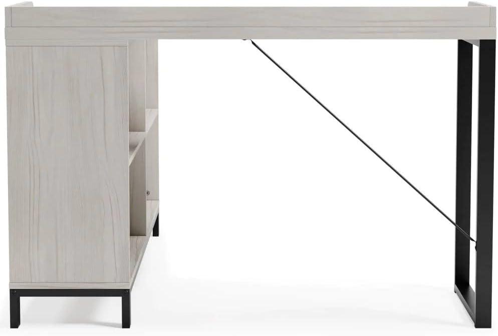 Signature Design by Ashley Casual Bayflynn L-Desk, White/Black