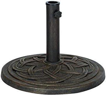 UBP18181-BR 18-Inch Cast Stone Umbrella Base, Made from Rust Composite Materials, Bronze Powder Coated Finish