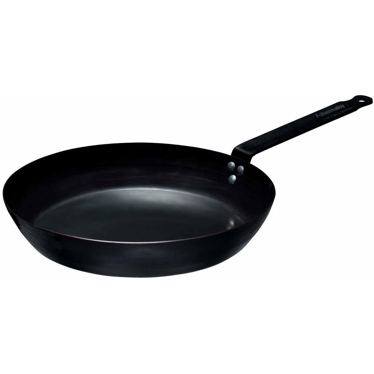 Thermalloy Black Carbon Steel Non-stick Fry Pan with Riveted Handle