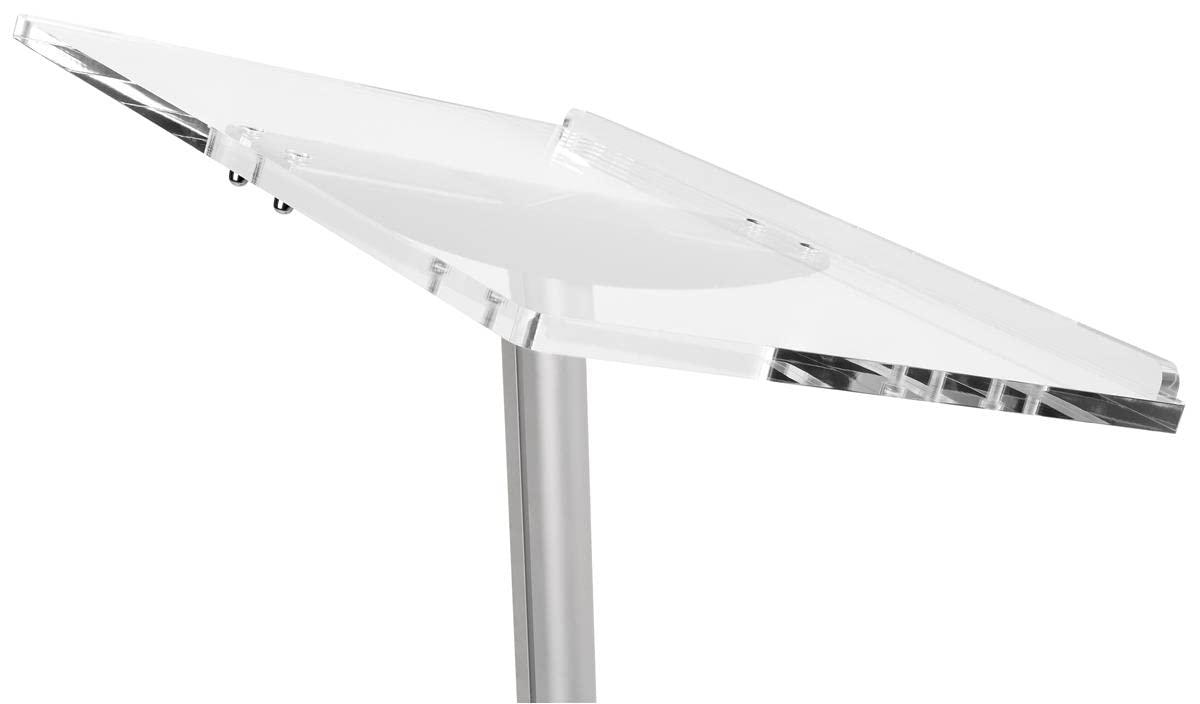 Displays2go CLRLECBNDS Floor Standing Speaking Podium, Slanted Top, Quick Assembly, Silver