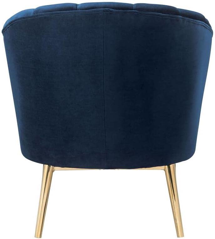 31" Colla Accent Chair Midnight Blue Velvet/Gold Finish - Acme Furniture