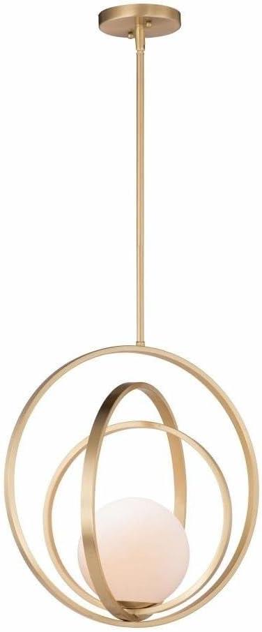 Maxim 26054SWSBR 18 in. Coronet One-Light Single Pendant Ceiling Light, Satin Brass