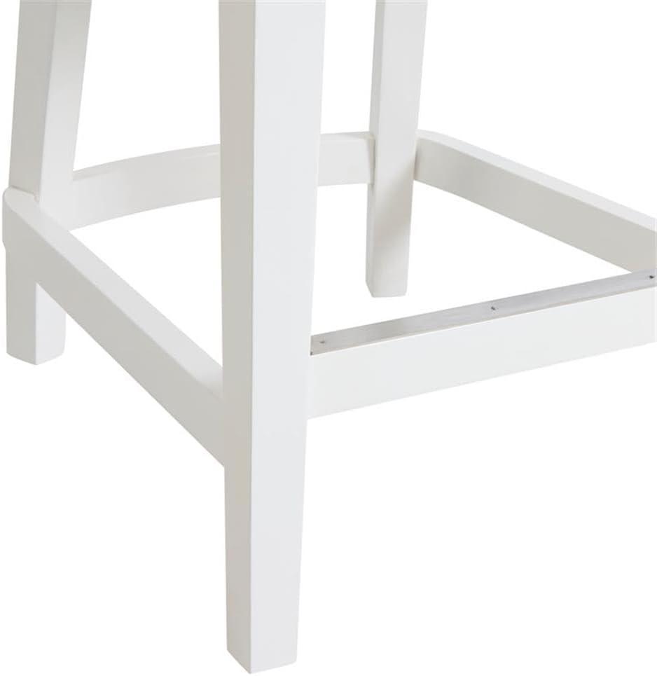 Alaterre Ellie Upholstered Swivel Bar Stool Chairs with Padded Seat and Back, Rubberwood Frame with Metal Kick Plate