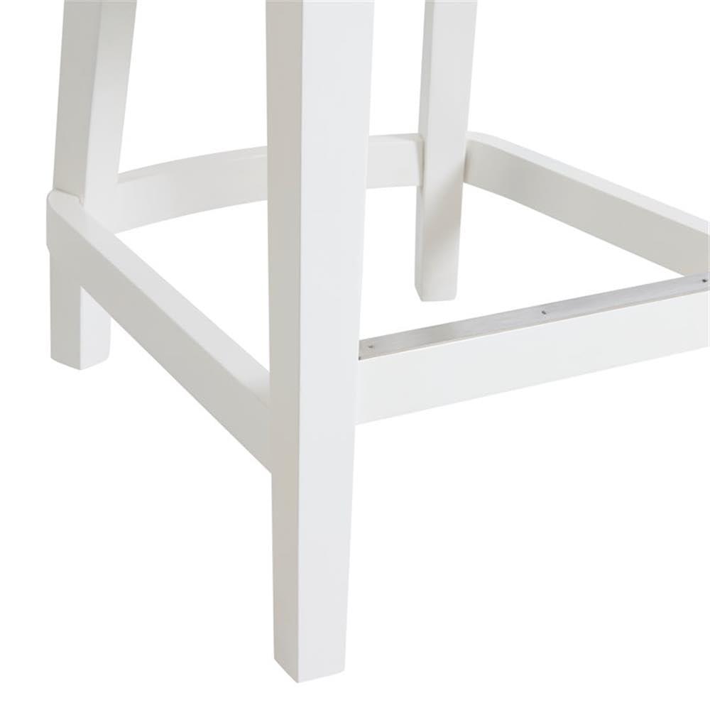 Alaterre Ellie Upholstered Swivel Bar Stool Chairs with Padded Seat and Back, Rubberwood Frame with Metal Kick Plate
